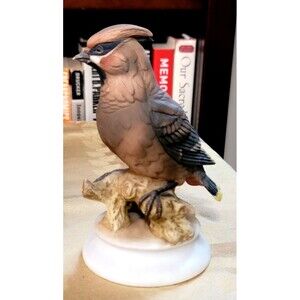 Bohemian Waxwing 2  Lefton fine porcelain figurine 1980 Scarce in MINT condition